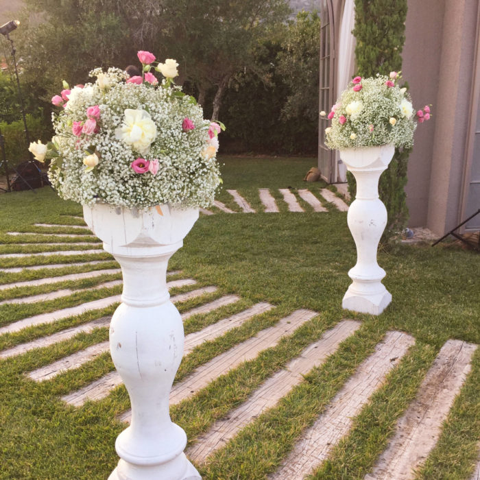 White Columns Wedding Bases