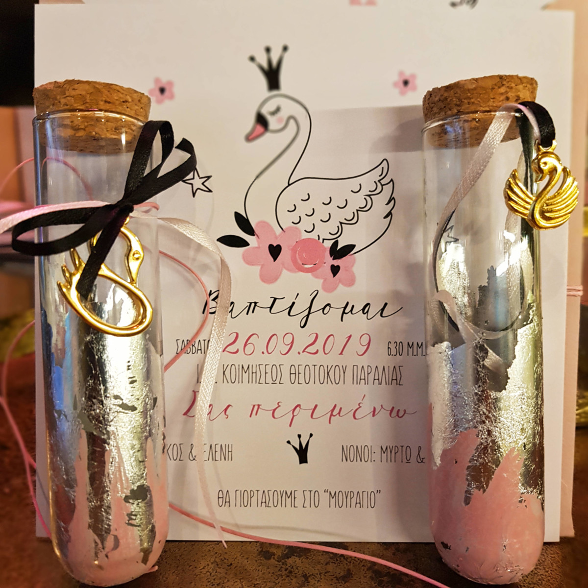 Christening Invitations & Bomboniera Swan