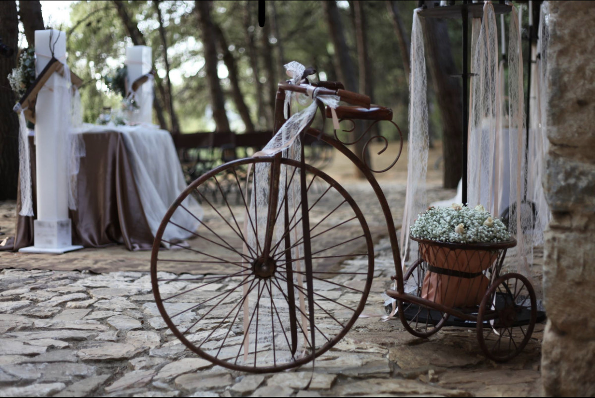 Christening Decoration Brown Bike