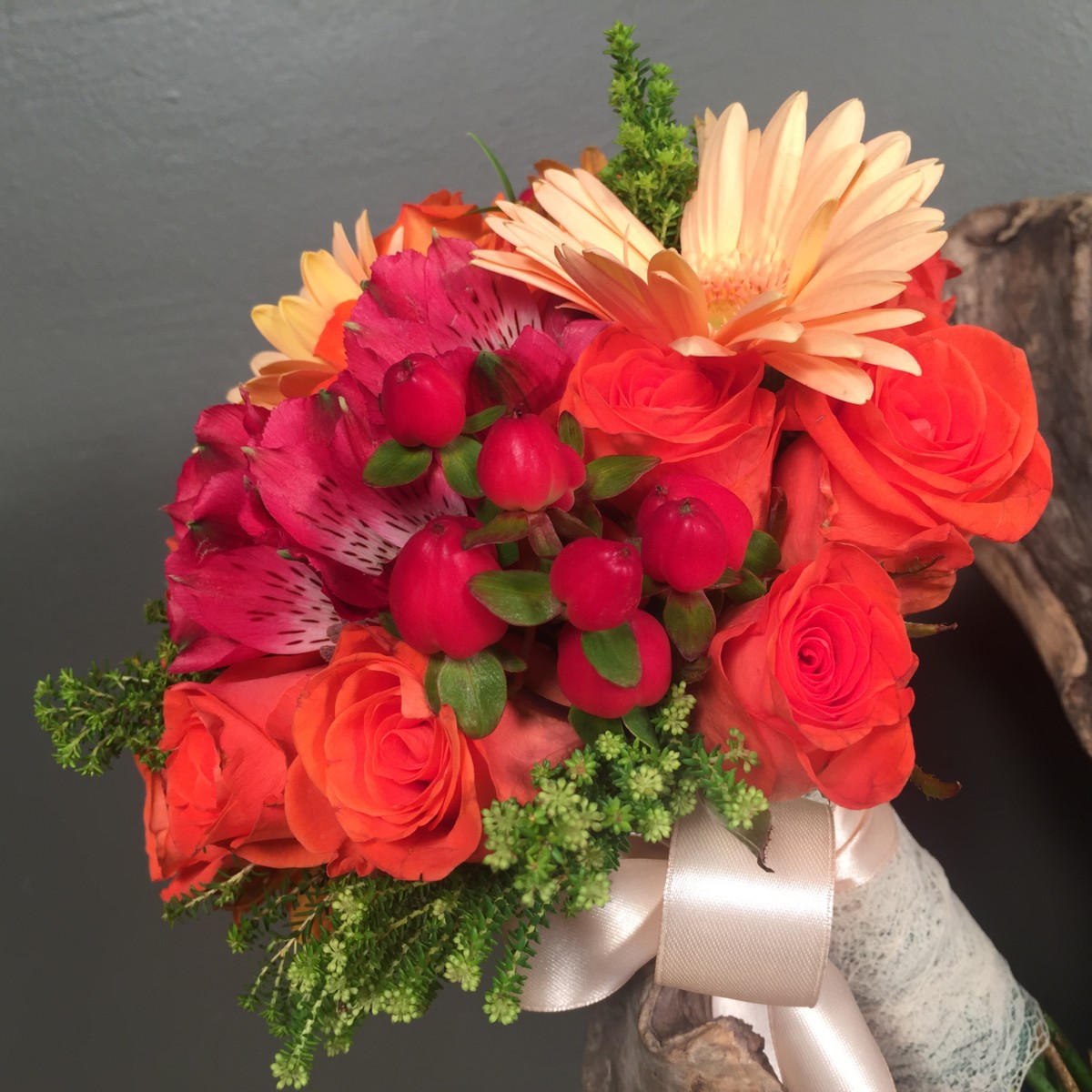 Bridal Bouquet Red Alstroemeria