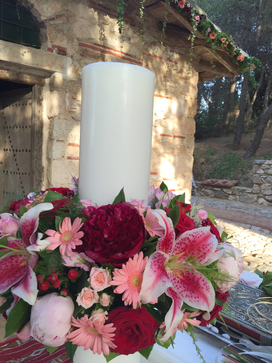 Wedding Candles Pink & Red