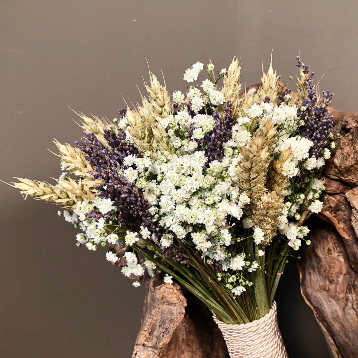 Bridal Bouquet Dried Lavender Wheat