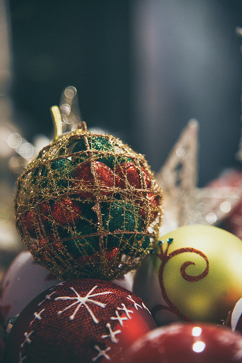 Christmas Ball Red Green Smaller Balls Inside