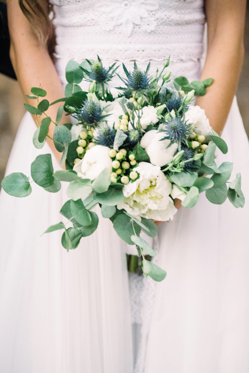 Bridal Bouquet Eringium Peonies