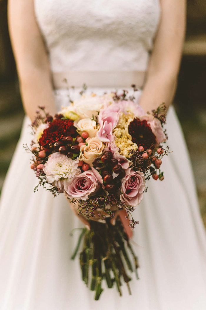 Bridal Bouquet Limonium Roses