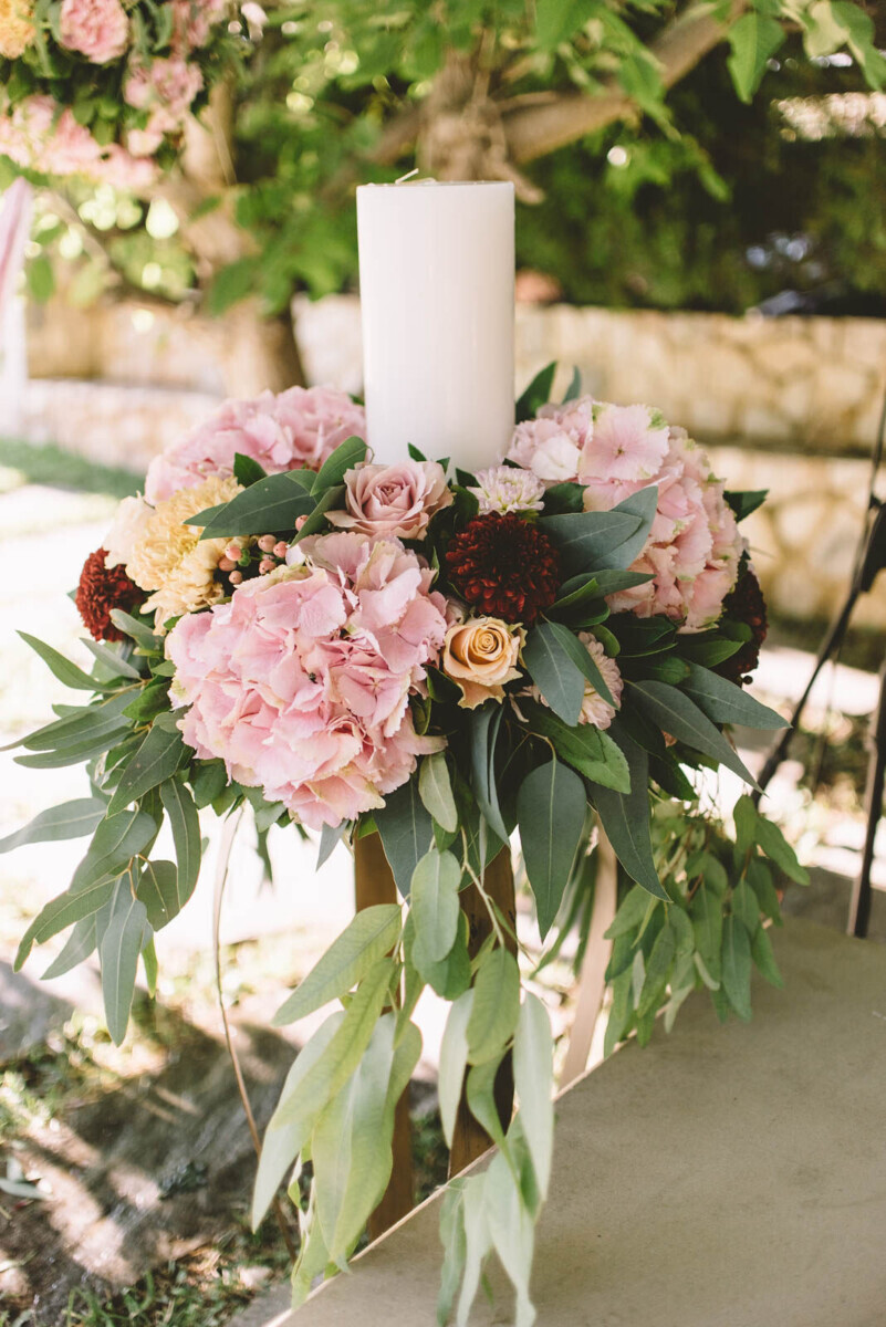 Candles for a Greek Orthodox Wedding Vintage Rustic Style