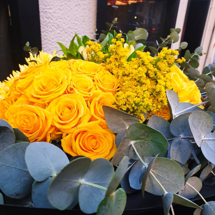 Bouquet Yellow Flowers Eucalyptus