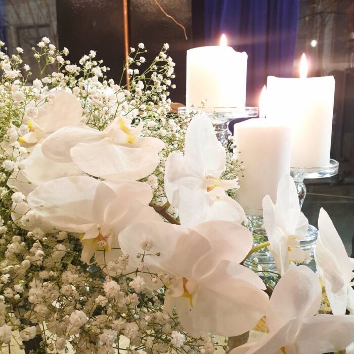 Wedding Table Decoration Arrangements Gypsophila Orchids