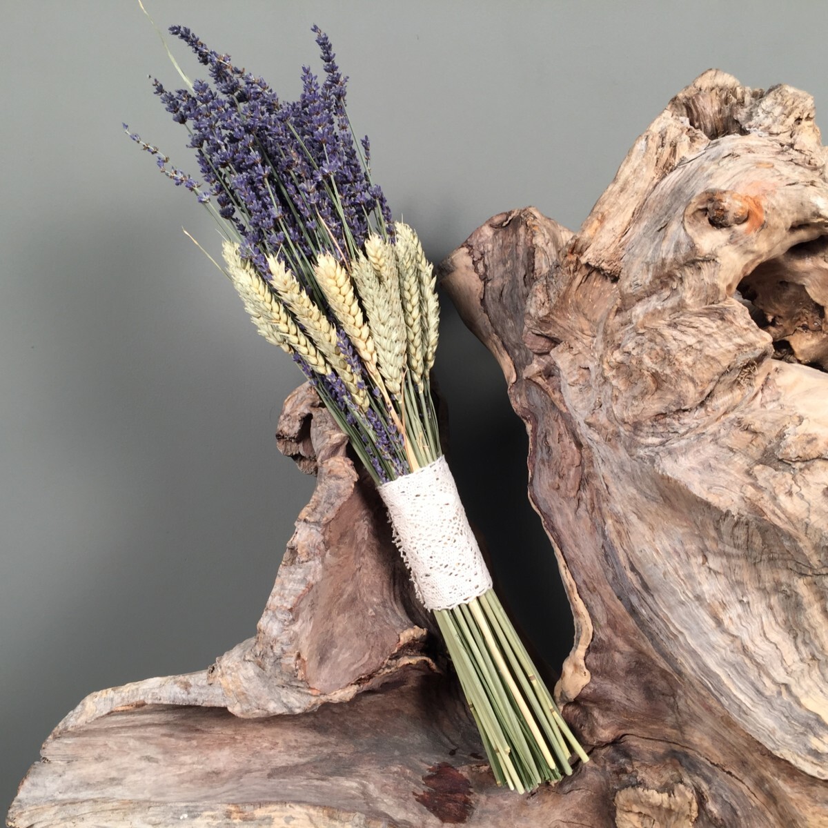 Bridal Bouquet Lavenders Wheats Dried