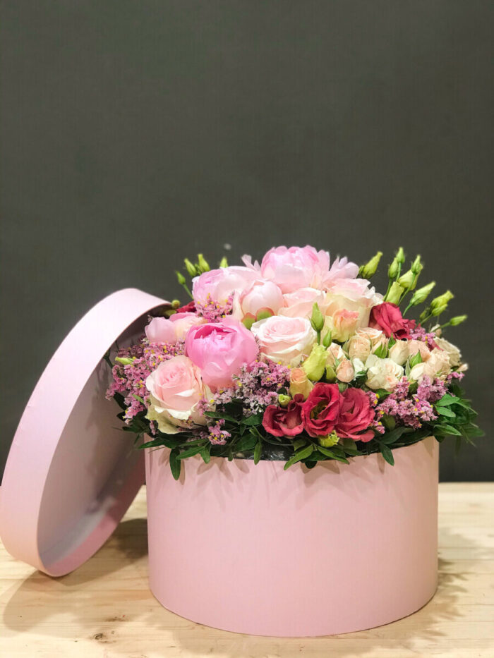 Pink Box Bouquet Flowers