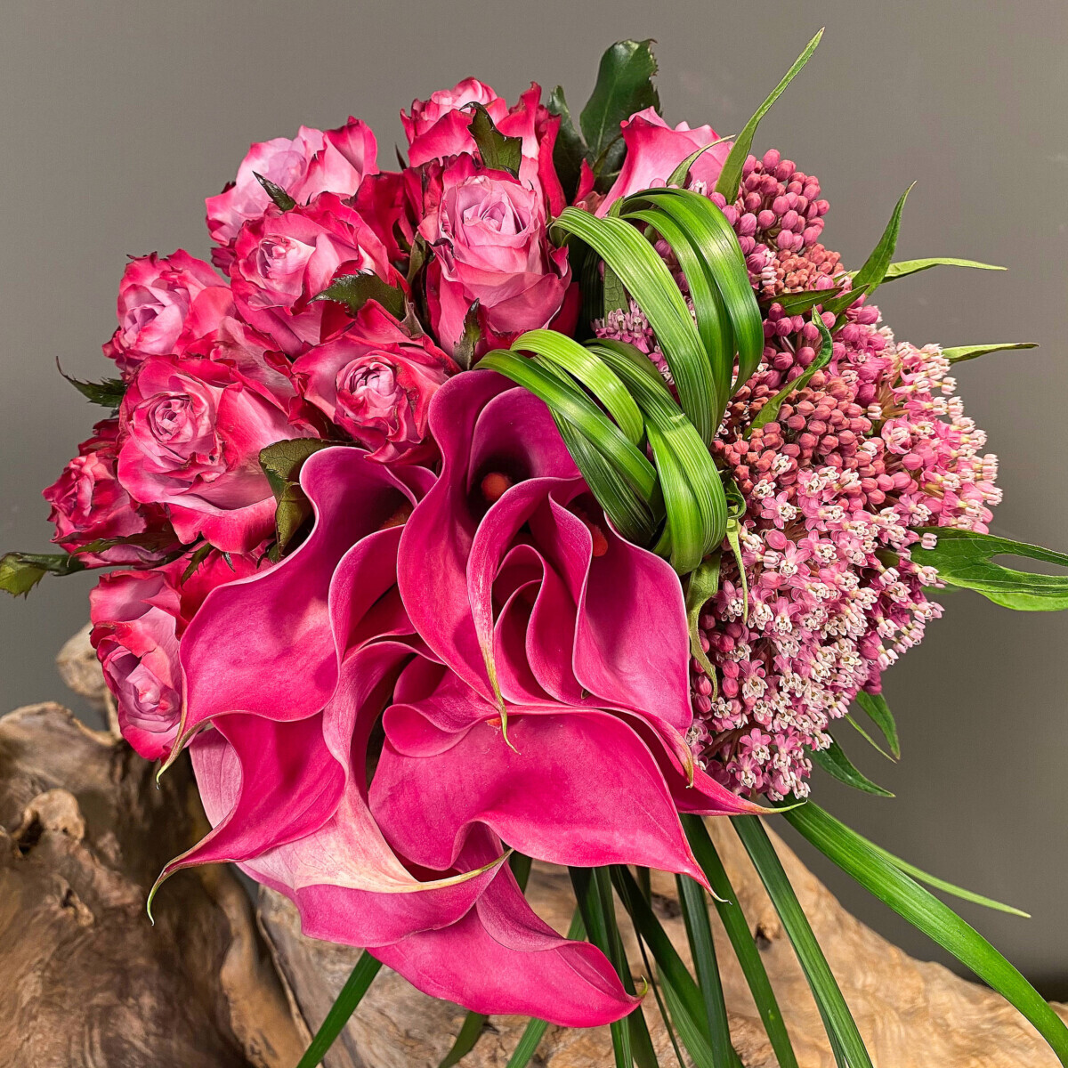 Bridal Bouquet Callas Asclepius Grass Roses