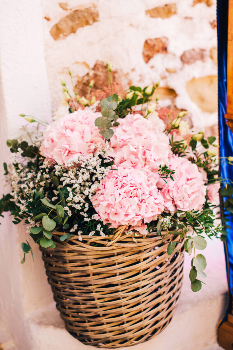 Christening Decoration Wicker Basket