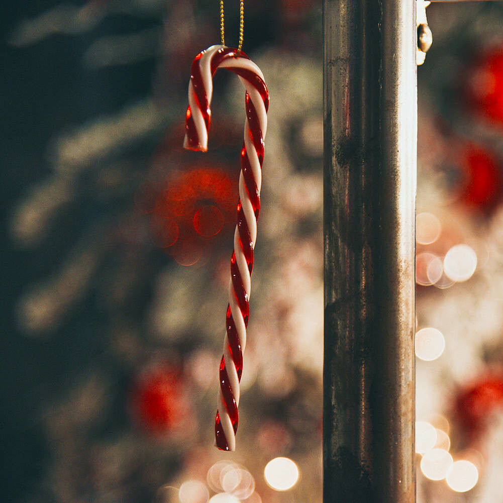 Christmas Ornament Walking Stick Red White