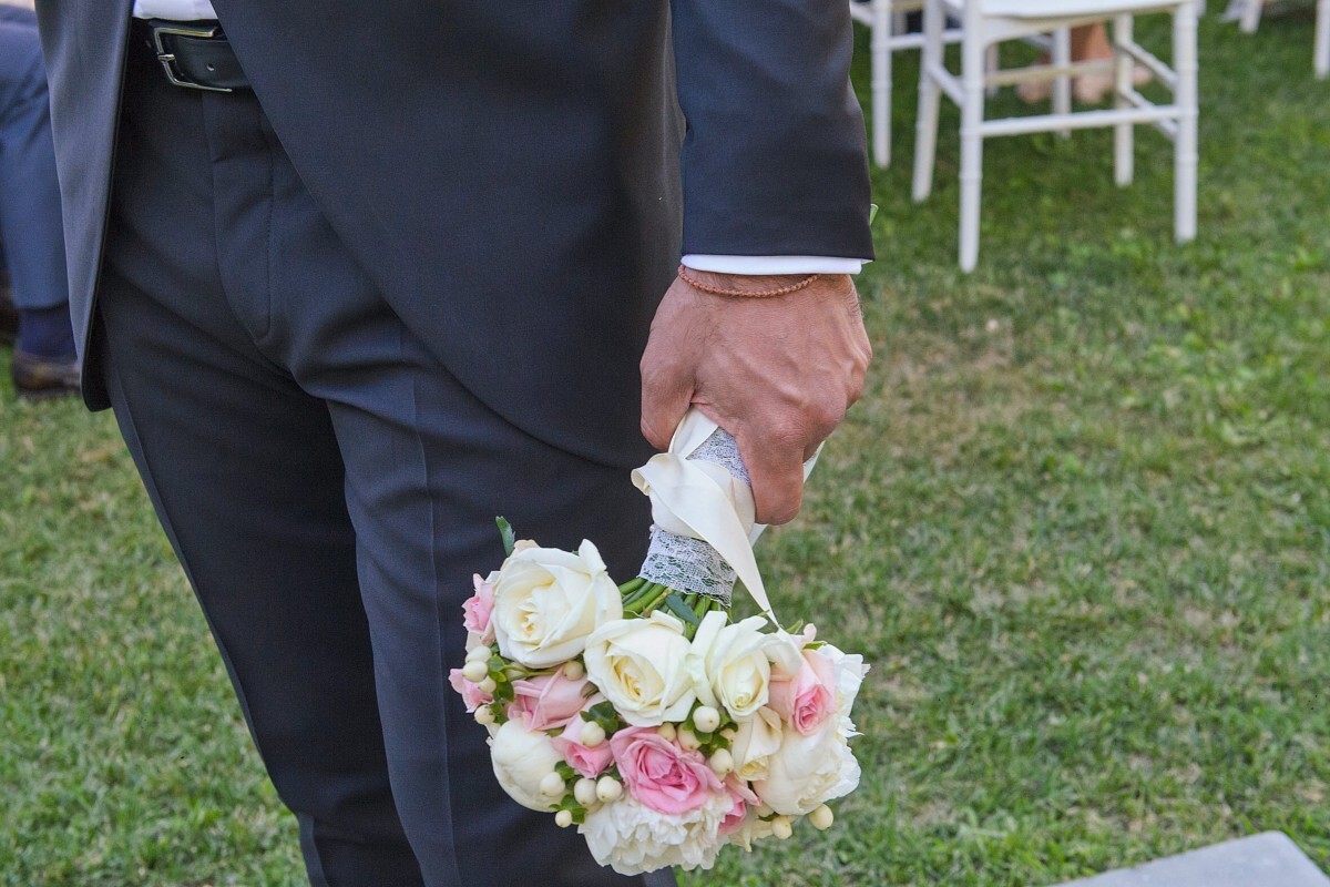 Bridal Bouquet Peonies Roses Hypericum