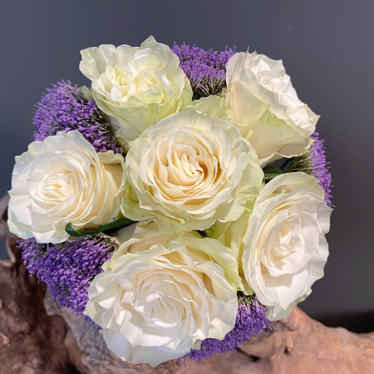 Bridal Bouquet Roses Trachelium Small